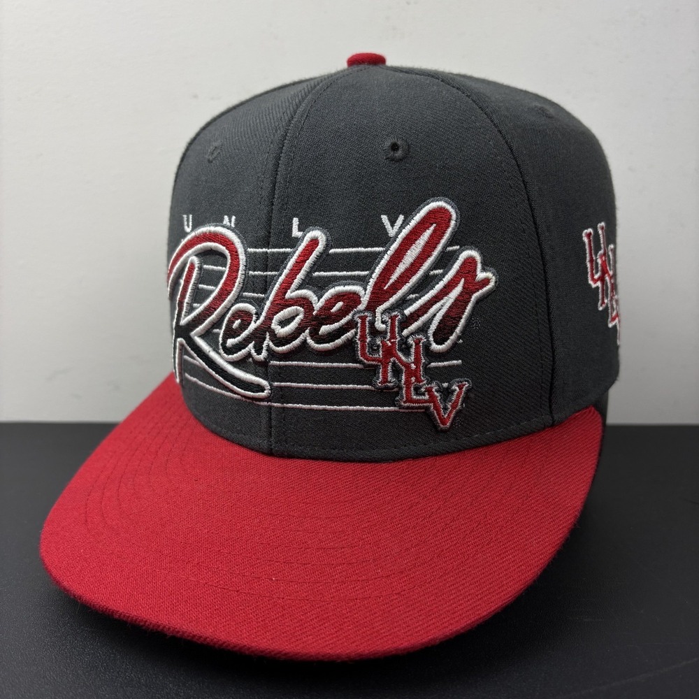 UNLV Rebels 47 Brand Snapback Hat Gray Red Script College Adjustable Vegas Cap